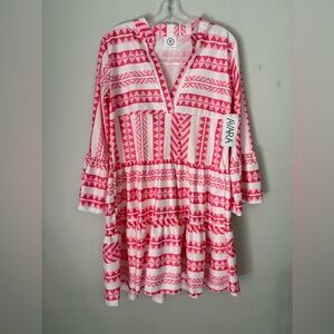 AJC Arthur Jane Claire Pink Boho Abstract Dress Size Large NWT